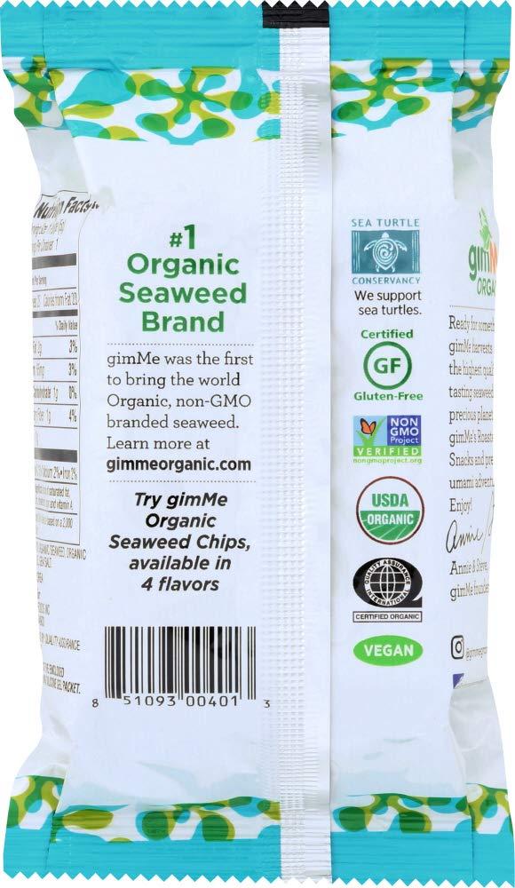gimMe gimMe Snacks | Organic Roasted Seaweed | Sea Salt | (5g) - (Pack of 4) | non-GMO & Gluten-Free