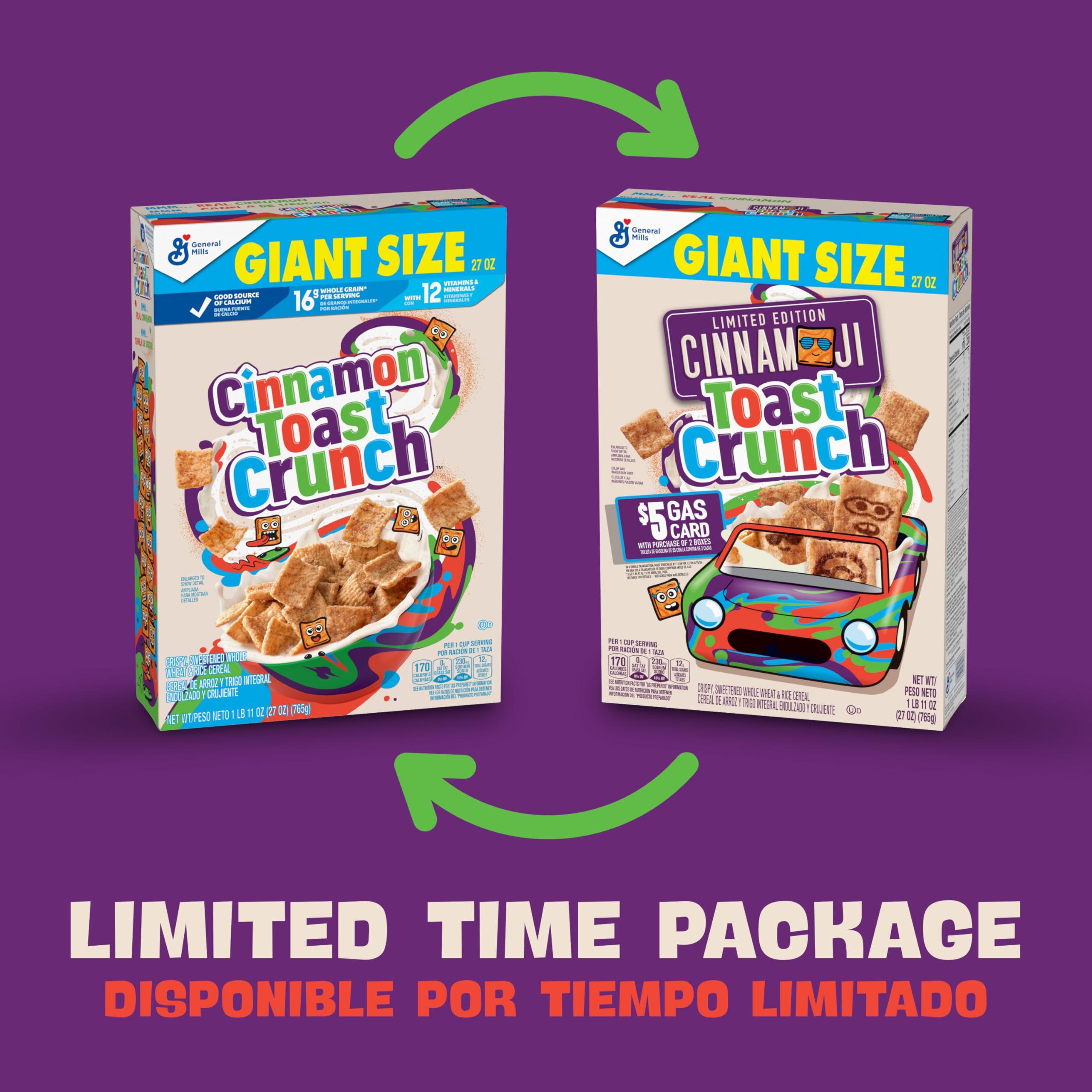 Cinnamon Toast Crunch Original Cinnamon Toast Crunch Breakfast Cereal, 27 OZ Giant Size Box (Pack of 2)