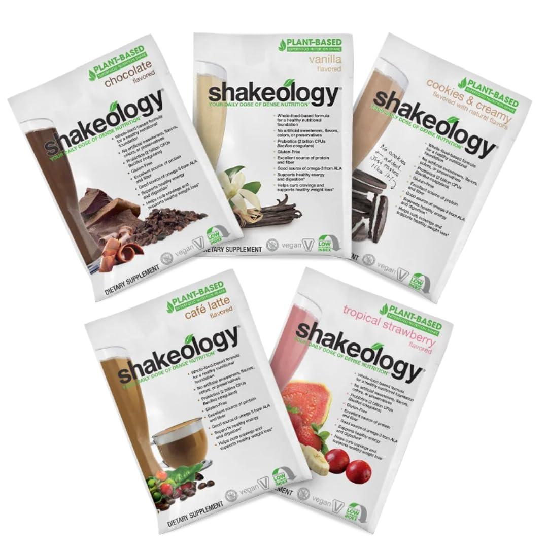 Shakeology Shakeology Sampler Pack Vegan Protein Powder, Gluten Free Superfood Protein Shake with Supergreens, Probiotics for Gut Health, Adaptogens, Vitamins, 16g Plant Protein per Serving