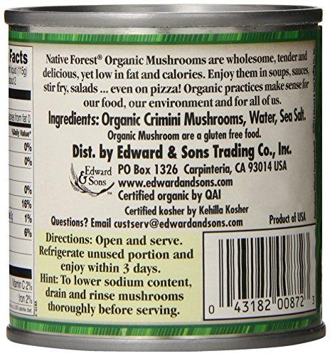 Native Forest Native Forest Organic Sliced Crimini Mushrooms, 4 Ounce Cans (Pack of 12)