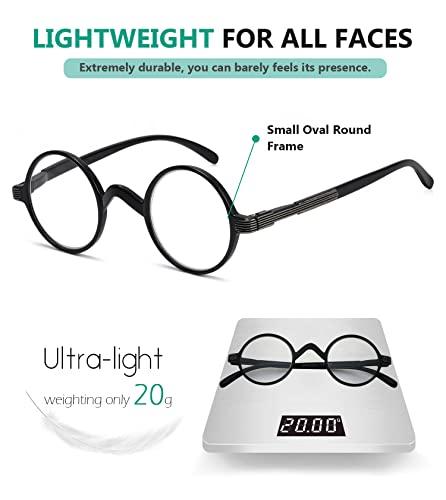 Eyekepper Eyekepper Round Reading Glasses a Little Large than Vintage Professor Oval Readers (Black,+3.75)