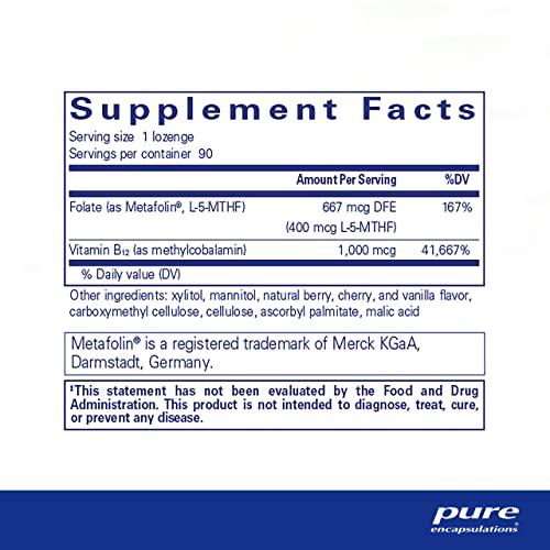 Pure Encapsulations Pure Encapsulations PureMelt B12 Folate - Active B Vitamin with L-5-MTHF - Metabolism Support & Red Blood Cell Function* - Non-GMO & Vegan - 90 Lozenges