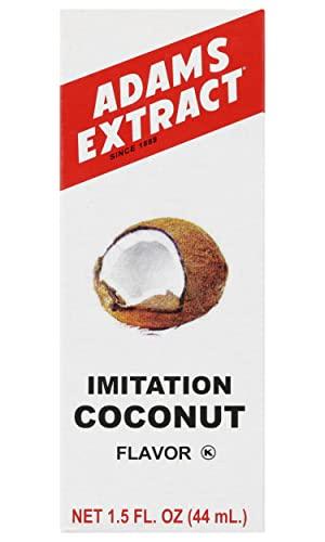 Adams Extract Adams Extract Imitation Coconut Flavor, Extra Strength, Gluten Free, 1.5 FL OZ Glass Bottle (Pack of 1)