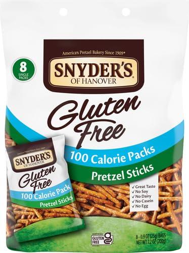Snyder\'s of Hanover Snyder\'s of Hanover Gluten Free Pretzel Sticks, 100 Calorie Individual Packs, 8 Ct (Pack of 2)