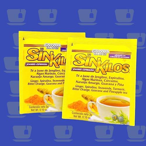 GN+Vida SinKilos Detox Tea GN+Vida Powerful Cleansing Tea with Ginger, Spirulina, Turmeric Orange and Pineapple Healthy Antioxidant Formula, Caffeine Free All Natural Digestive Te Panza y Grasa Herbal | 30 Ct