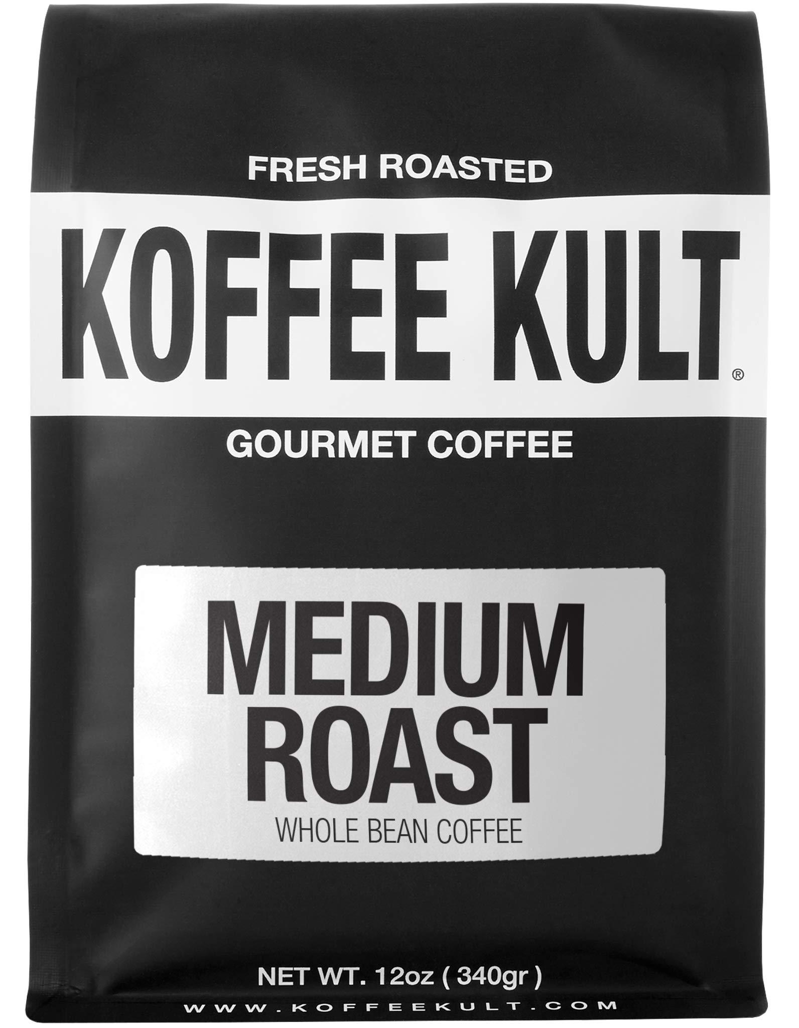 Koffee Kult Koffee Kult Medium Roast Coffee Beans - Whole Bean - Smooth, Balanced Flavor - Smooth and Flavorful 100% Arabica Beans 12oz Resealable Bag