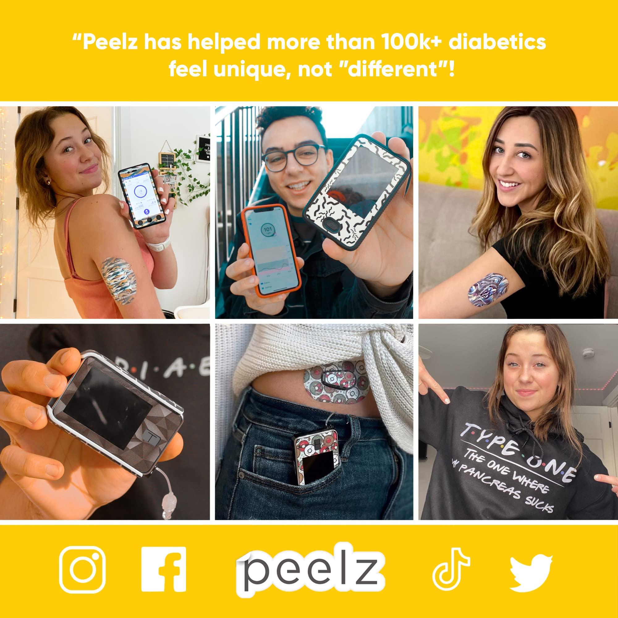 Peelz Peelz Dexcom G7 Adhesive Patches Designed for The DEXCOM G7 and Stelo Waterproof & Sweatproof Adhesive for 15 Days, Sensitive Skin Diabetic Patches for Glucose Monitor Cover Pack of 15 (Tie-Dye)