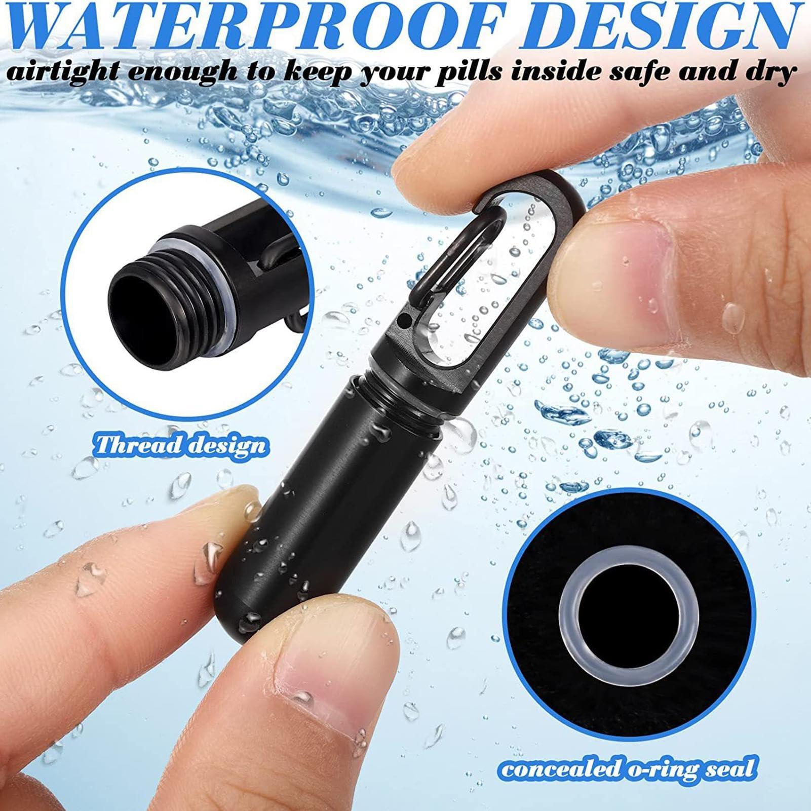 TILEZE Pill Case Keychain, Stainless Steel Keychain Pill Box, Small Portable Tablet Dispenser, Tablet Organizer, Home Must Have Pill Organizer, Pill Holder for Purse Bags Belt Home School Traveling