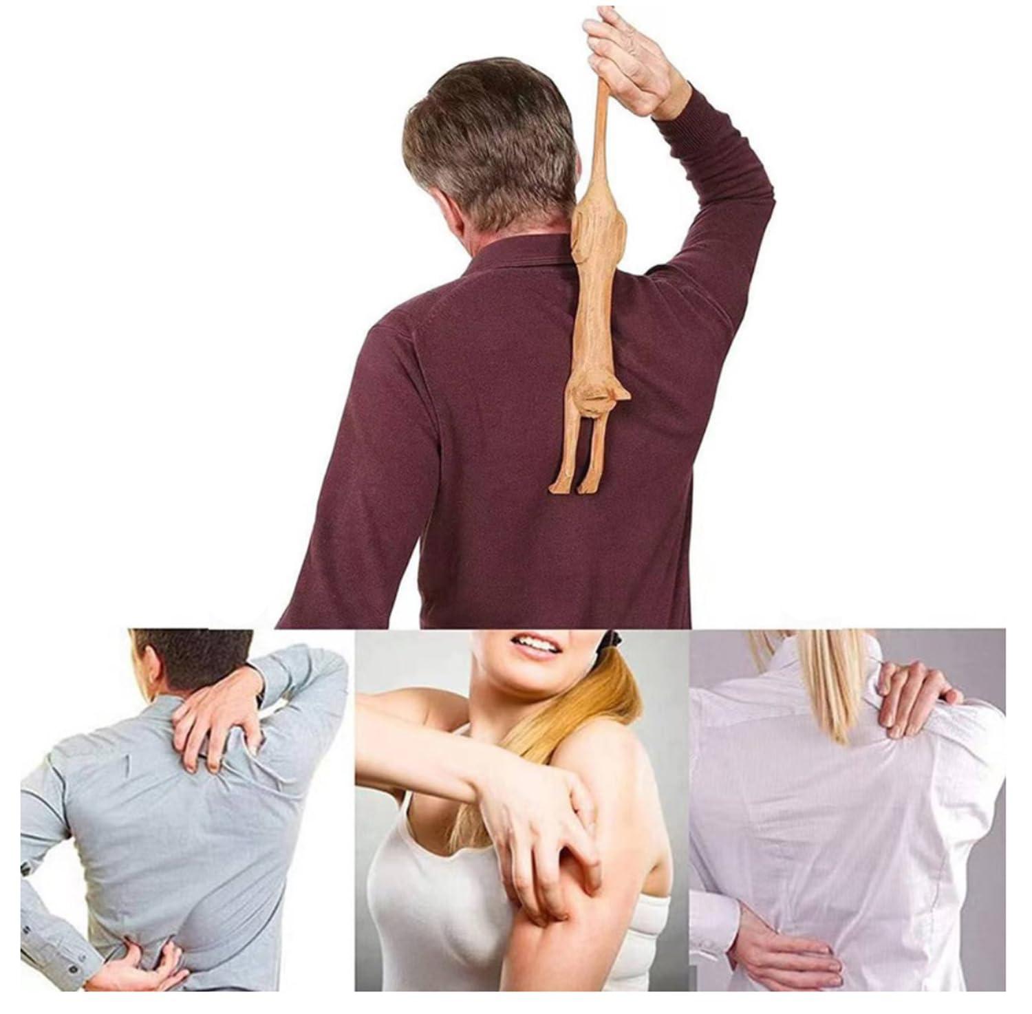 Generic Very Innovative and Cute cat Wooden Long Handle Scratching Massager, Suitable for Young and Old, Everyone can Scratch! Wooden Back Scratcher for Adults, Length 45 cm