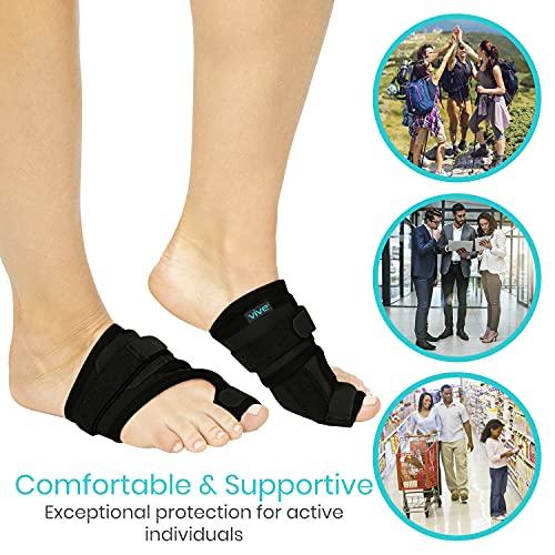 Vive Vive Bunion Brace (Pair) - Big Toe Corrector Straightener with Splint - Hallux Valgus Pad, Joint Pain Relief, Alignment Treatment - Orthopedic Sleeve Foot Wrap Support for Men and Women (Black)