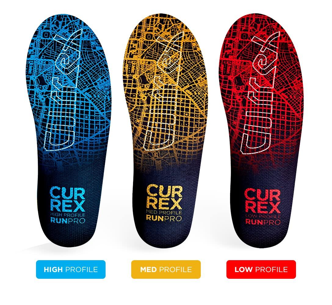 currex CURREX RunPro Insoles for Running Shoes Arch Support Inserts to Help Reduce Fatigue, Prevent Injuries & Boost Performance for Men & Women High Arch, 2X Size