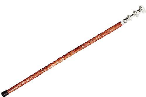 Stark Export House Walking Cane Rosewood Designer Wooden Walking Stick with Nickel Brass Handle Gift for Men and Women 37 inch Brown DTHW