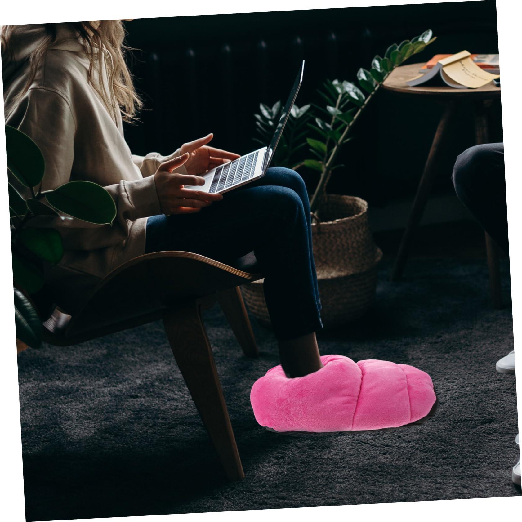 HEALLILY Heating Foot Warmer Heated Foot Warmers Foot Warm Cushion Anti Skid Plush Shoes Foot Warmer mat Electric Foot Massagers Heater Shoes Boots Electro-Thermal Office Super Soft Fleece