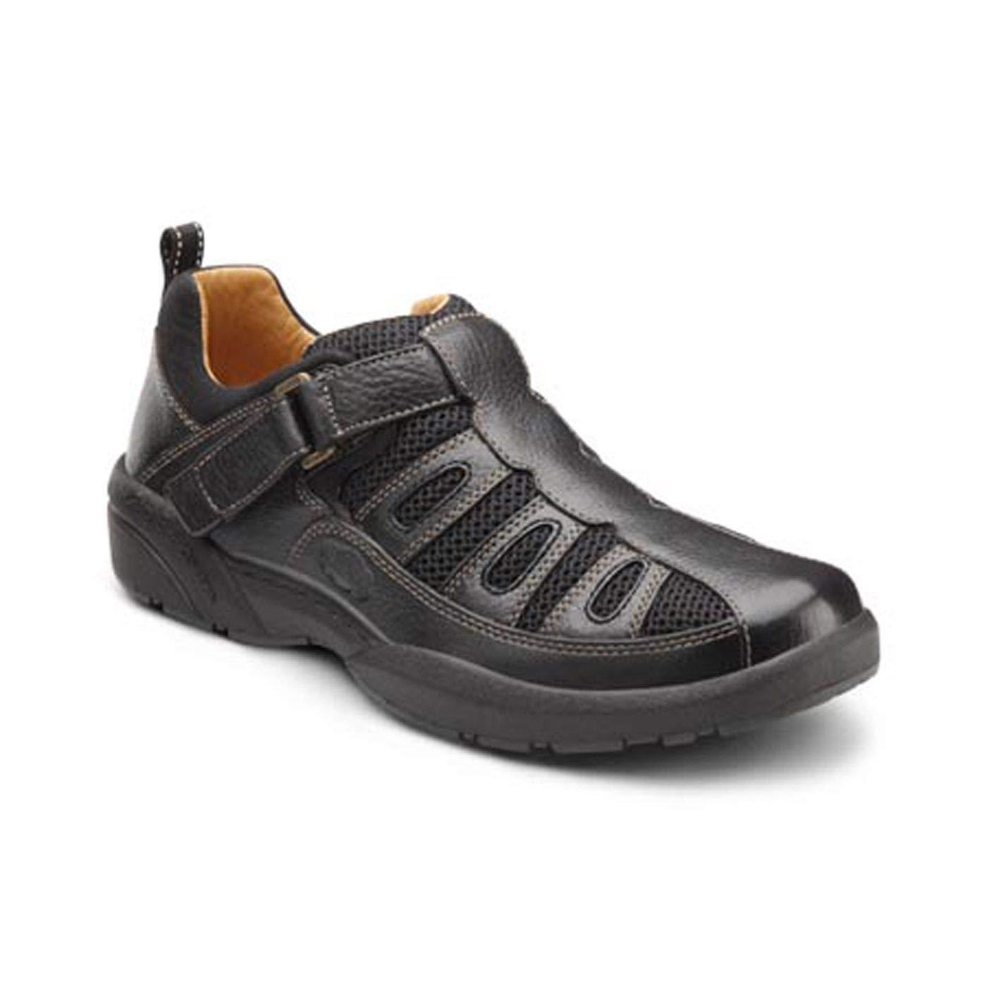 Dr. Comfort Dr. Comfort Fisherman Men's Therapeutic Diabetic Extra Depth Sandal: Black 10.5 Wide (E/2E)