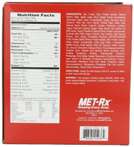 MET-Rx MET-Rx Big 100 Colossal Meal Replacement Bar, Crispy Apple Pie Bars, 3.52 Ounce (Pack of 12)