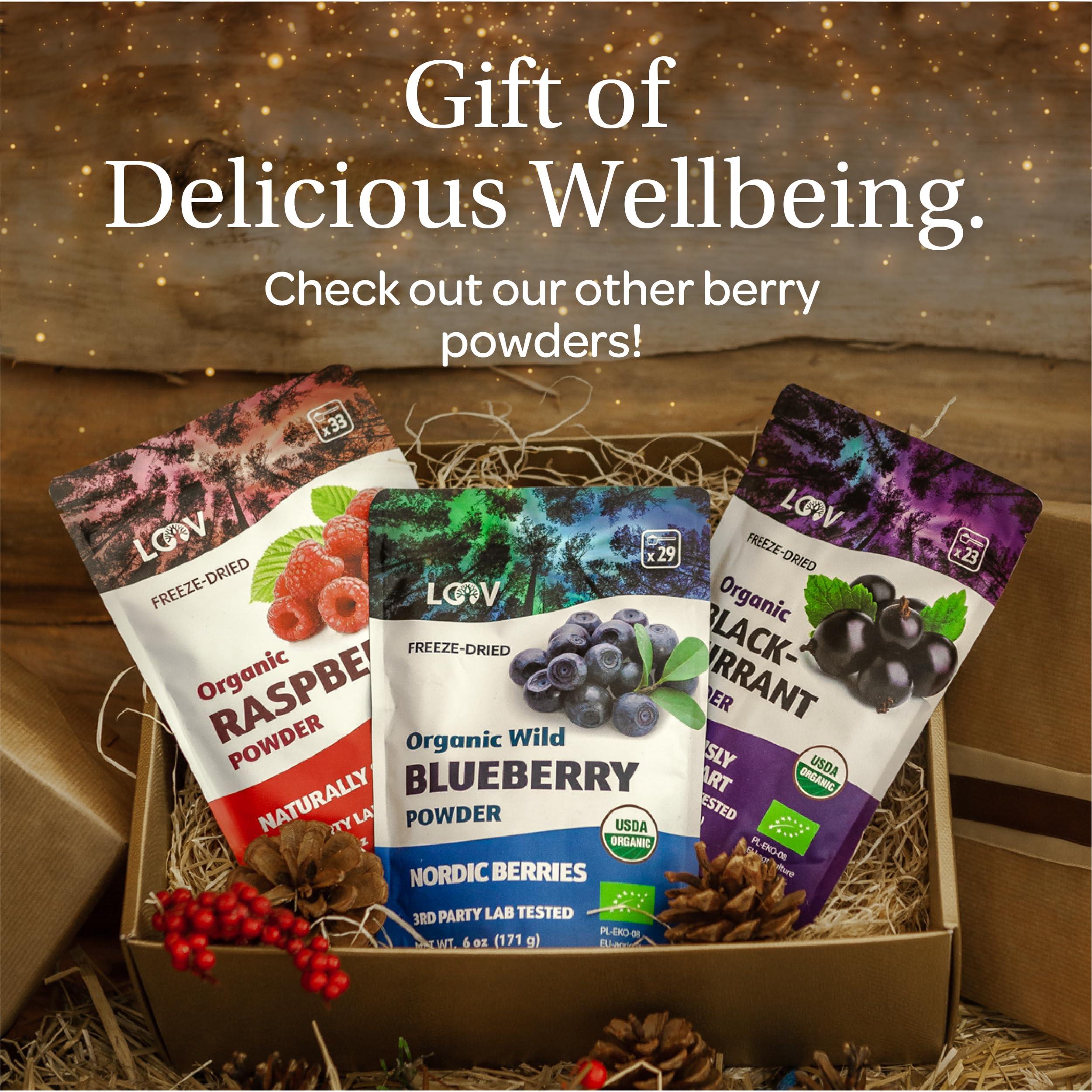 LOOV Organic Raspberry Powder, from Freeze-Dried European Raspberries, 6 Oz, Raw, 24-Day Supply, No Added Sugar