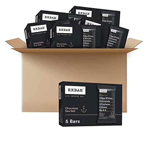 RXBAR RXBAR Protein Bars, 12g Protein, Gluten Free Snacks, Chocolate Sea Salt (6 Boxes, 30 Bars)