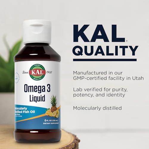 KAL Kal 3.9 G Omega 3 1200/800 Liquid Citrus, 4 Fluid Ounce
