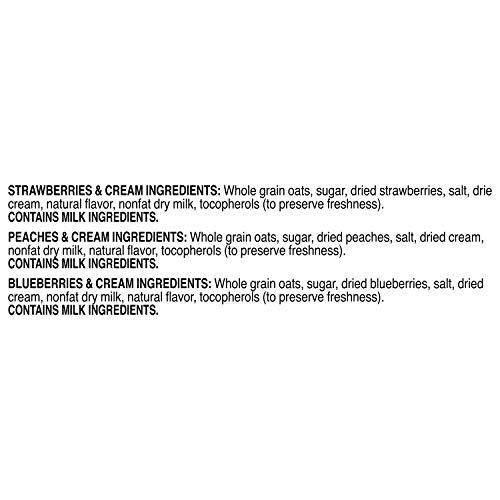 Quaker Quaker Instant Oatmeal Fruit and Cream Variety Pack, Breakfast Cereal,1.23 Ounce(8 Count in 1 Box) (Pack of 12 )