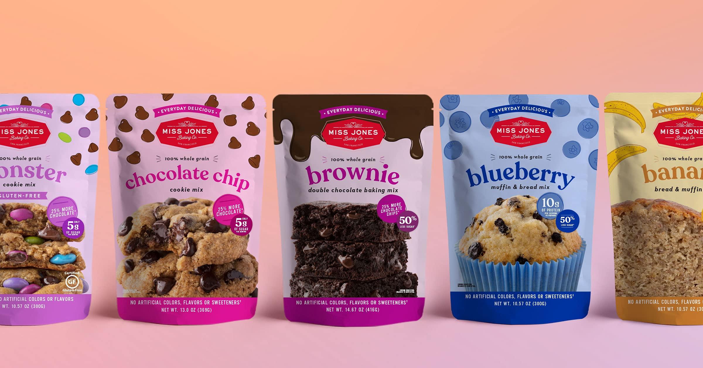 Miss Jones Baking Miss Jones Baking Gluten-Free Chocolate Chip Cookie Mix - More Chocolate Chips, 50% Lower Sugar, Naturally Sweetened Desserts & Treats, 13 Ounce (Pack of 1)