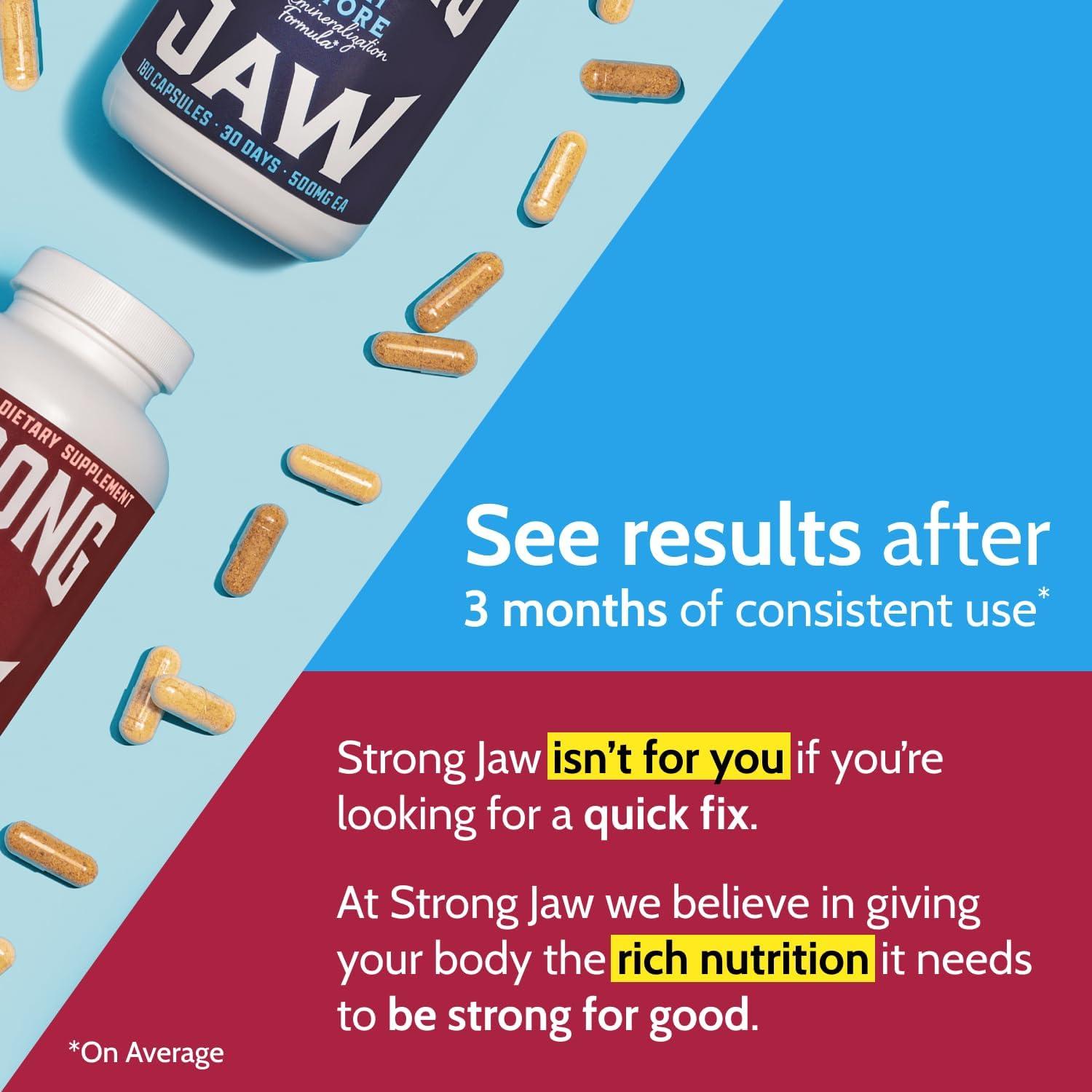 Strong Jaw Strong Jaw Tooth Restore and Gum Restore Supplements Tooth Remineralization, Teeth Health and Gum Repair for Receding Gums, Teeth and Gum Vitamins for Gum Regrowth, Oral Health (4 Pack)