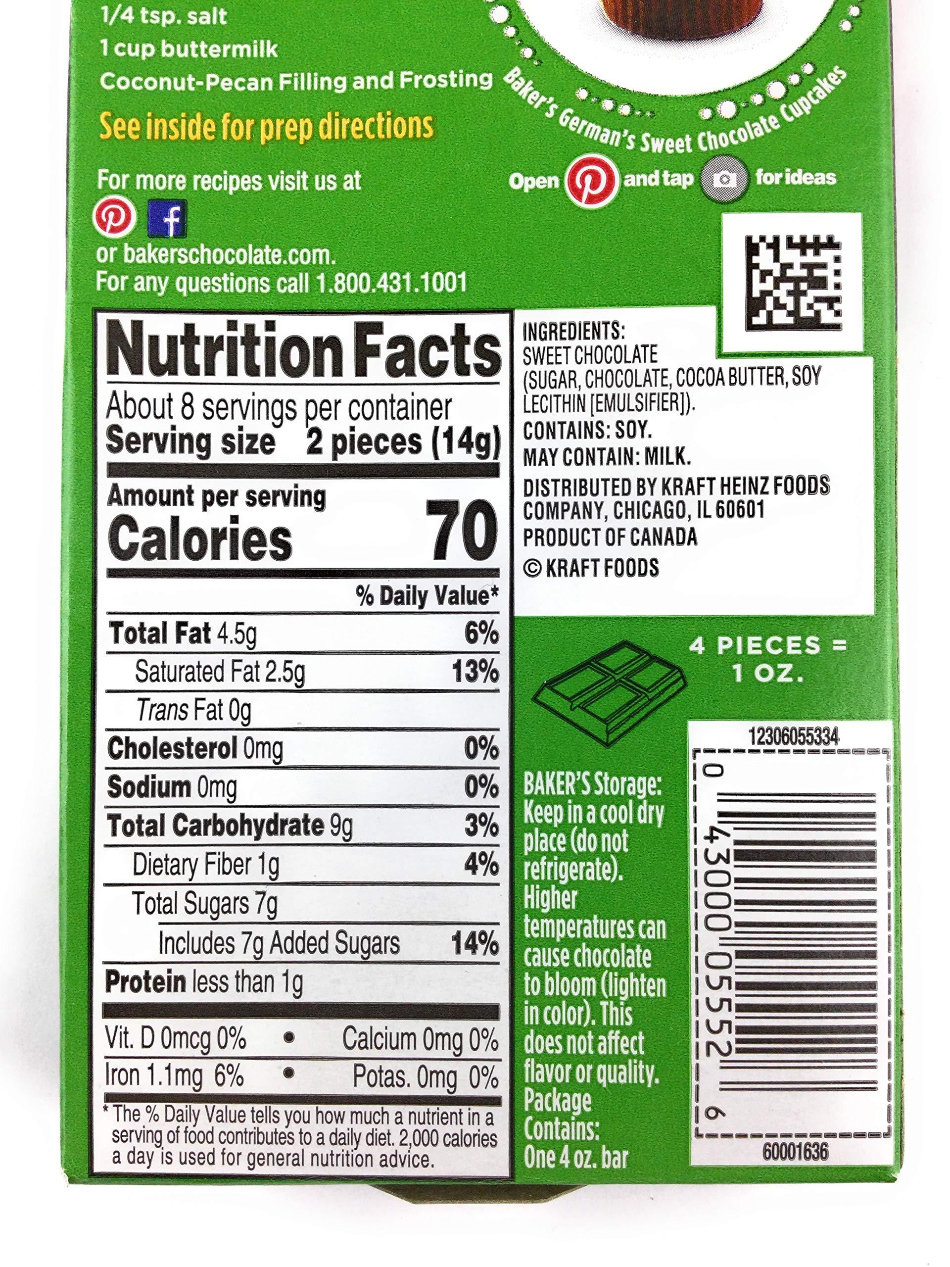 Baker's Bakers German's Sweet Chocolate Baking Bar (4 Pack) 4 Oz Ea.