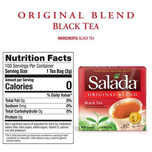 Salada Salada Black Tea Blended Bold Strong Black Tea with 100 Tea Bags Per Box (Pack of 6) Contains Caffeine Brew Hot Naturally Flavored Rich in Antioxidants Original Blend Tea
