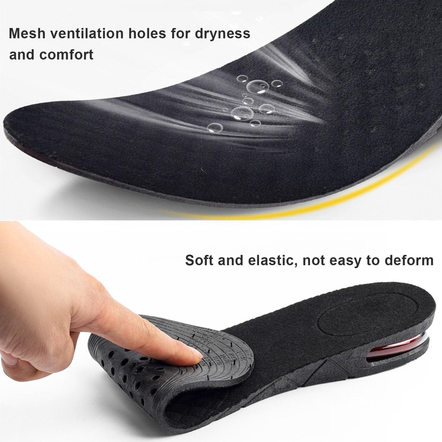 AOREWTGGH Height Increase Insoles for Men, 4 Layers Shoe Height Inserts to Make You Taller, Multi-Layer Invisible Boosting Lifts Soles for Women Kit with Air Cushion Heel Height 3.54 Inch
