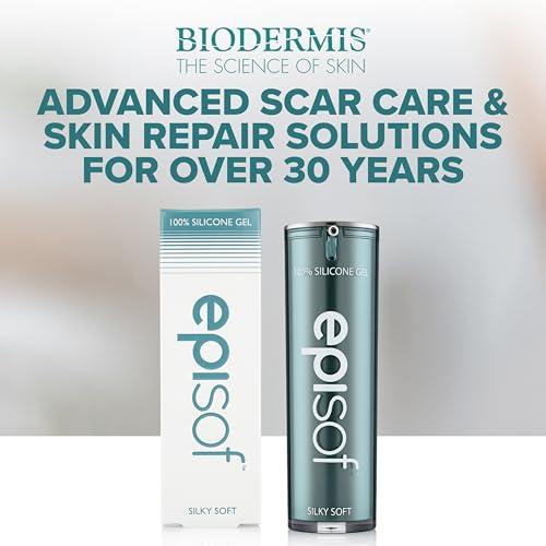 BIODERMIS Biodermis Episof Silicone Scar Gel Pump, Premium Grade Skin Repair Silicone Gel for Scars, Stretch Marks, Fine Lines & Wrinkles - Advanced Scar Care, Fast-Drying, Non-Oily, Scar Cream Post Surgery