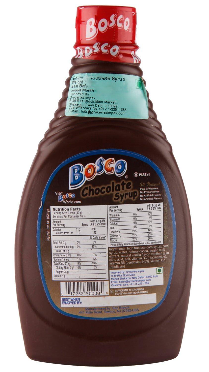 Bosco The Original Bosco Chocolate Syrup - 22 oz Squeeze Bottle all nature (2-Pack)