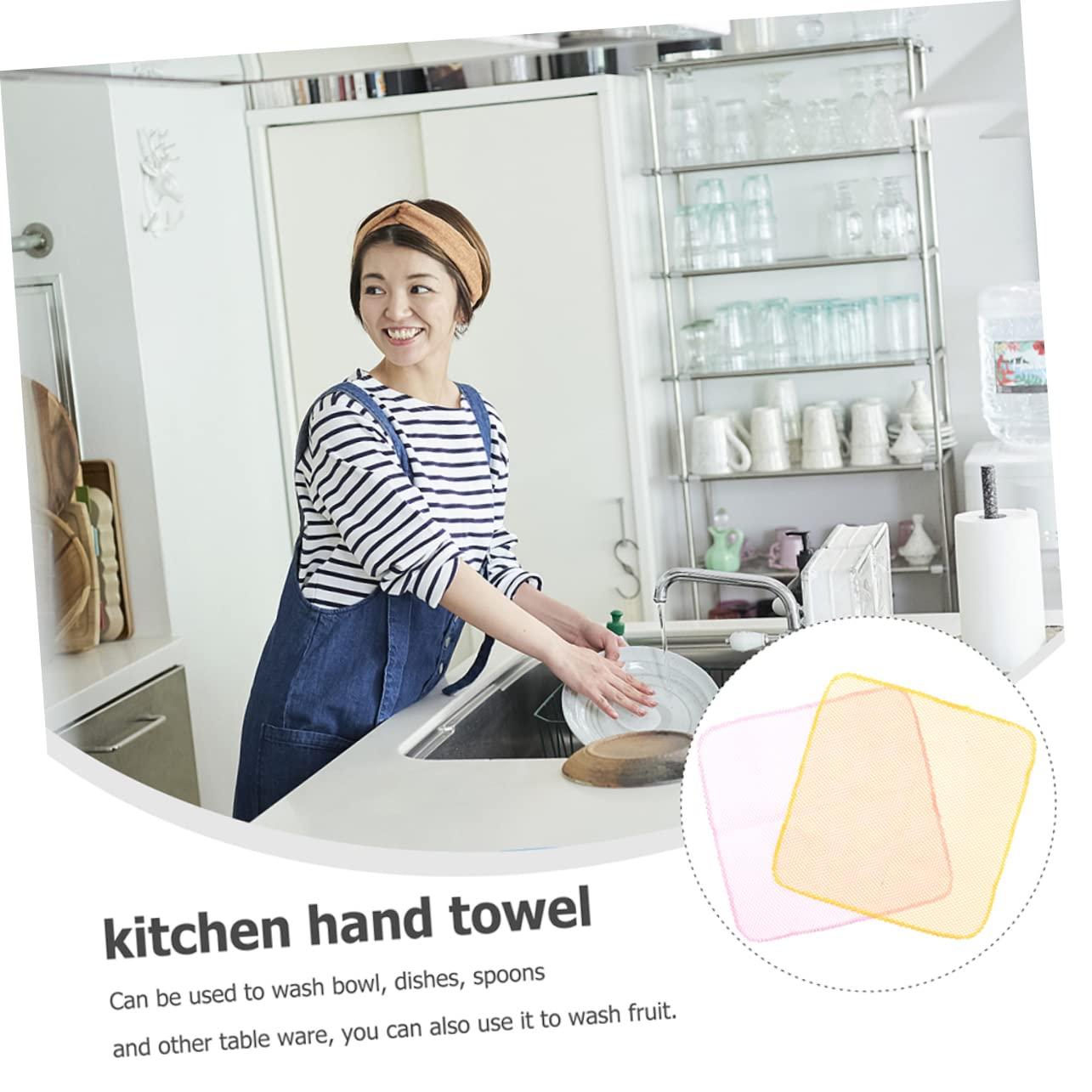 FOYTOKI FOYTOKI 6pcs Mesh Dishcloth Dish Towels Bulk Kitchen Cloth Netted Dish Cloths Crazy Drinking Straws Pet Towel Cleaning Rag Cleaning Scrubber Flexible Straw Dishwashing Polyester