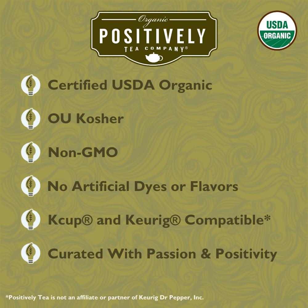 Organic Positively Tea Company Organic Positively Tea Company, Yerba Mate Tea (Unsmoked), K-Cup Compatible, 96 Pods