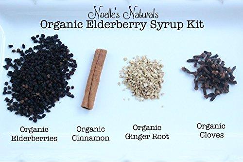 Noelle's Naturals Organic Elderberry Syrup Kit - Makes 24oz of Syrup - Includes Free Brew Bag - DIY - Natural Immune Support - Organic Elderberries - Ginger - Cloves - Cinnamon Sticks - Organic Spices