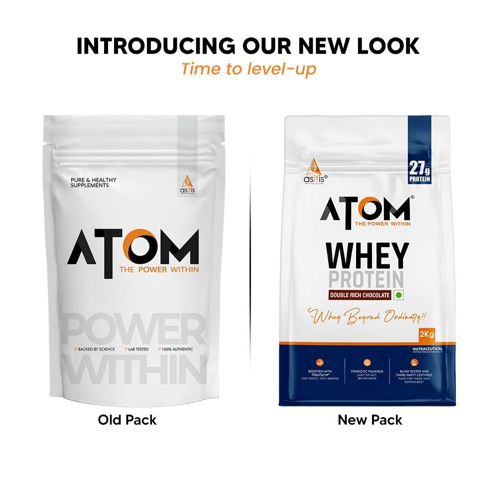 Asitis Nutrition Asitis Nutrition AS-IT-is Atom Whey Protein 2kg/70.5 Oz with Digestive Enzymes | USA Labdoor Certified for Accuracy & Purity | Double Rich Chocolate Flavor | 27g Protein | 5.7g Bcaa