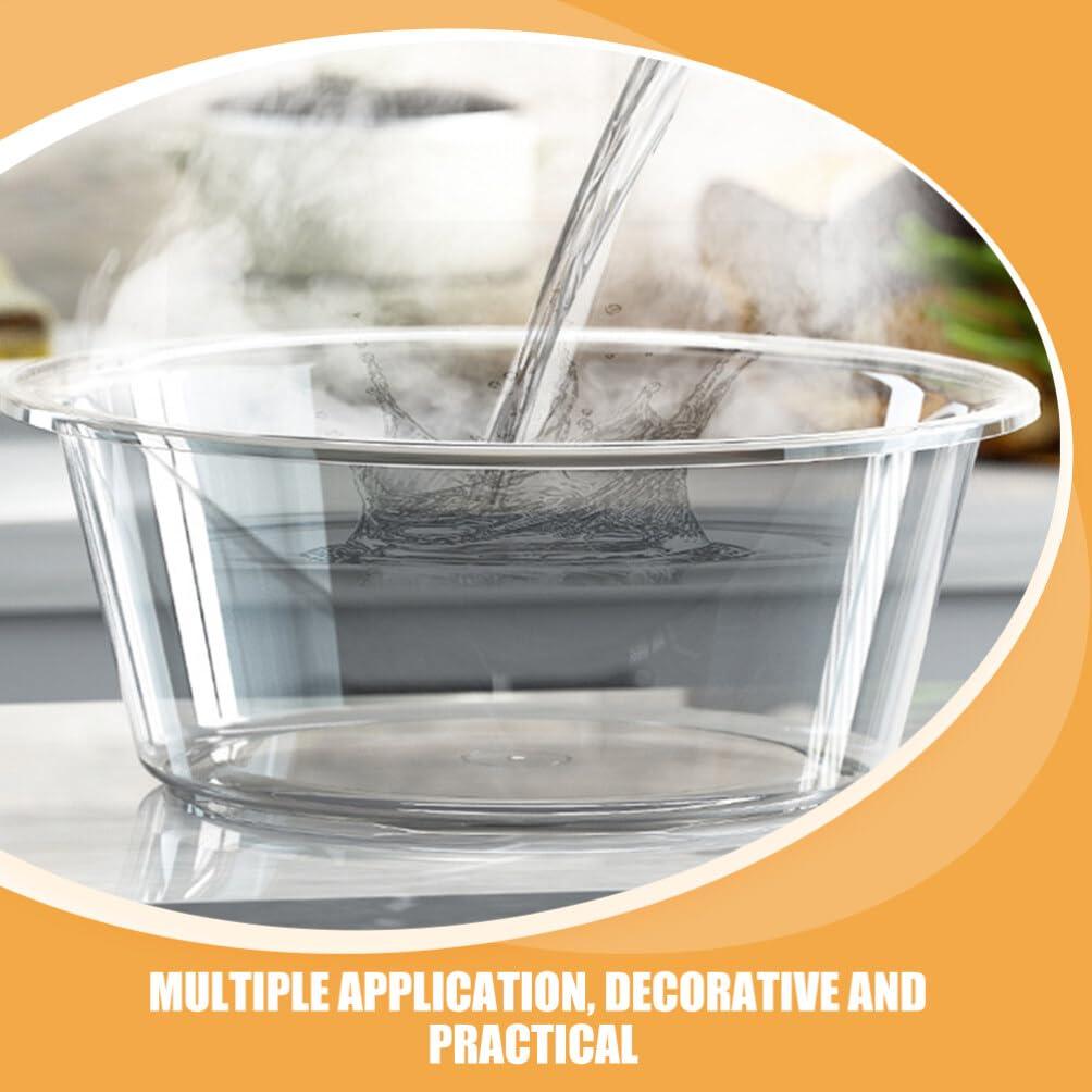 HOLIDYOYO HOLIDYOYO Plastic Wash Tub, Clear Dishpan Basin and Foot Bath for Soaking Feet, Laundry Hand Wash Bucket, Dish Pans for Washing Storage Cleaning Supplies