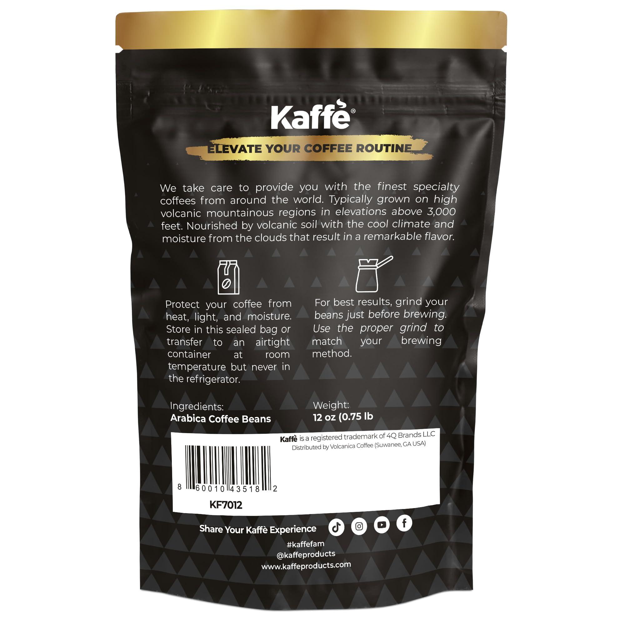 Kaff Kaffe Dark Roast Coffee Beans from Colombia (12 oz) - 100% Arabica Coffee Beans - Hints of Cocoa, Brown Sugar, Walnuts - Premium Whole Bean Coffee - Espresso Beans for Grinding