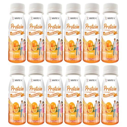 BariatricPal BariatricPal Ready-To-Drink 25g Whey Protein & Collagen Power Shots - Tropical Orange (12 Bottles)