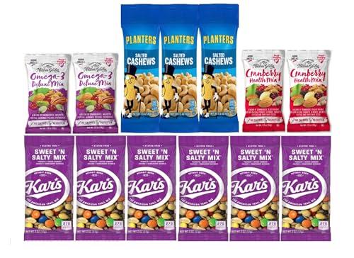 YESY Nuts Individual Packs - Healthy Snacks for Adults that includes Raw Almonds, Pistachios in shell, Sunflower seeds, and Planters nuts - Trail Mix Individual Packs - Perfect hiking snacks and travel snacks. (38 PACK)