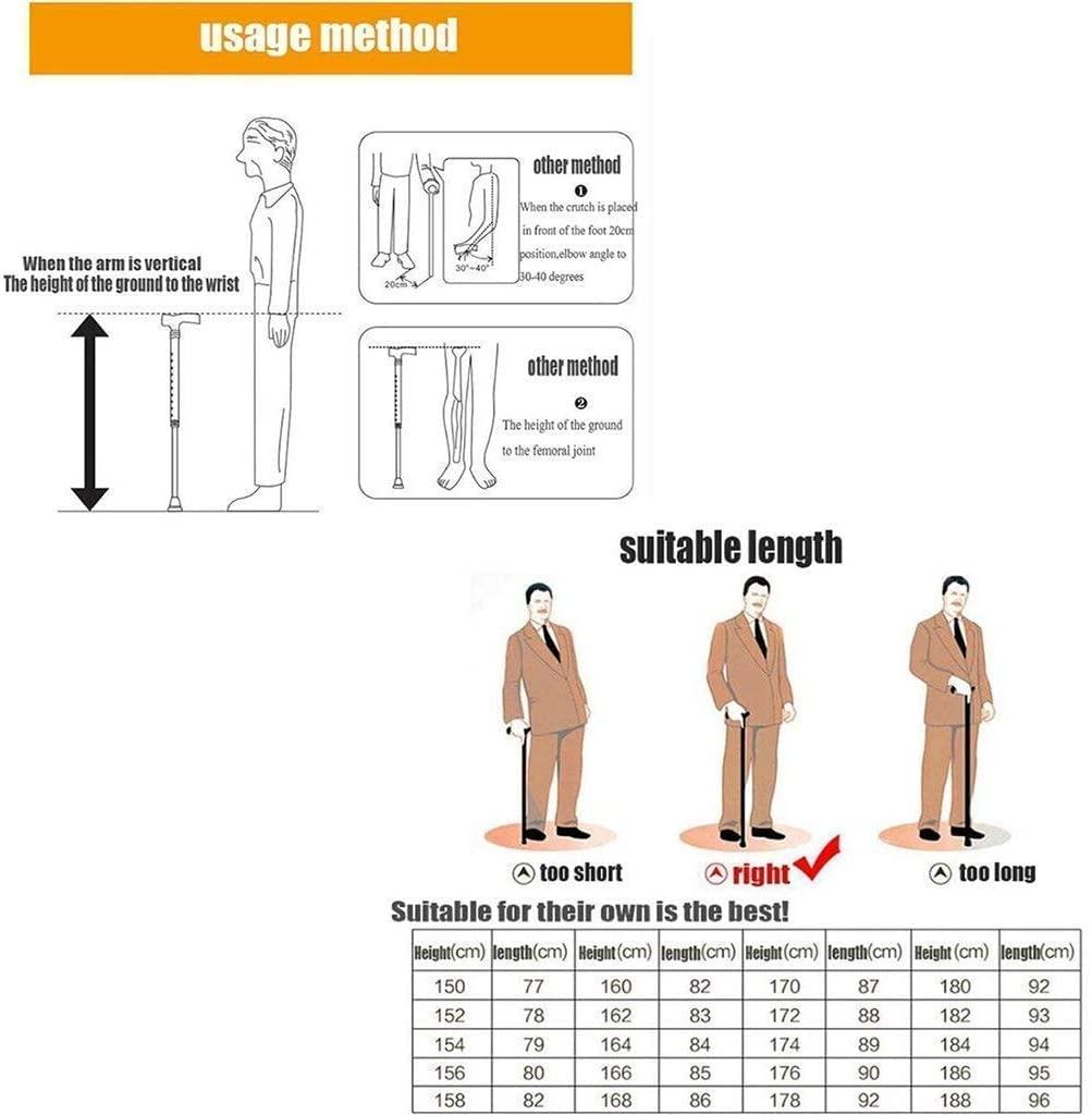 GeRRiT Walking Stick Walkers for Seniors Walking Stick/Crutches Lightweight Aluminum Alloy Canes with Sponge Handle 8 Adjustable Height Levels for Elderly Men or Women Cane rollator Walker, Durable