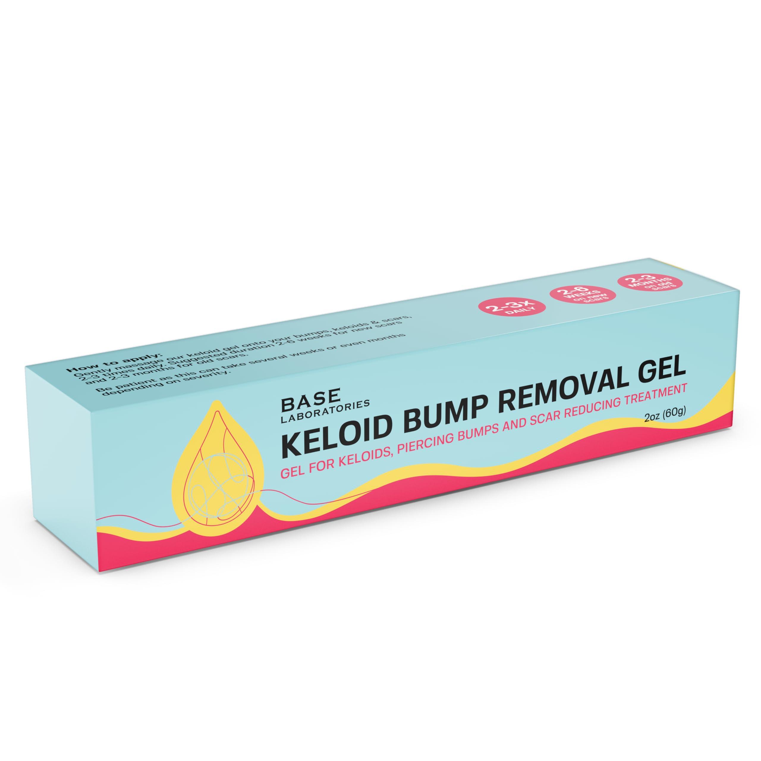 BASE LABORATORIES BASE LABORATORIES Keloid Bump Removal Gel | Natural Piercing Bump Treatment & Keloid Scar Gel | Keloid Scar Removal for All Scars, Keloids & Piercing Bumps | Soothing Piercing Aftercare Gel | 2 Pack