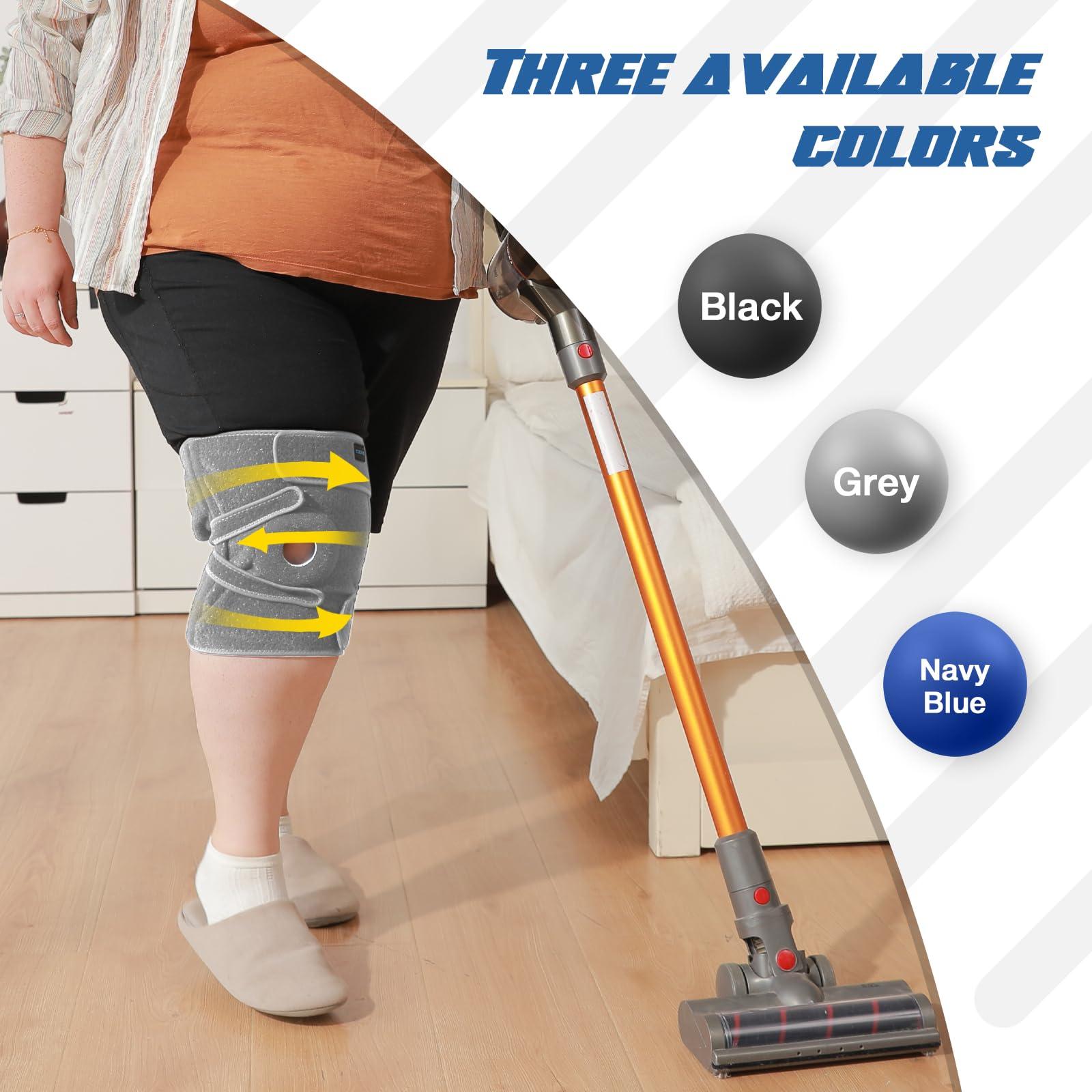 Nvorliy Nvorliy Knee Brace for Women Plus Size for Knee Pain (XL-8XL) - Extra Large Knee Brace with Side Stabilizers for Arthritis, Meniscus Tear, Knee Pain Relief, ACL, LCL, MCL (7XL/8XL, Grey)