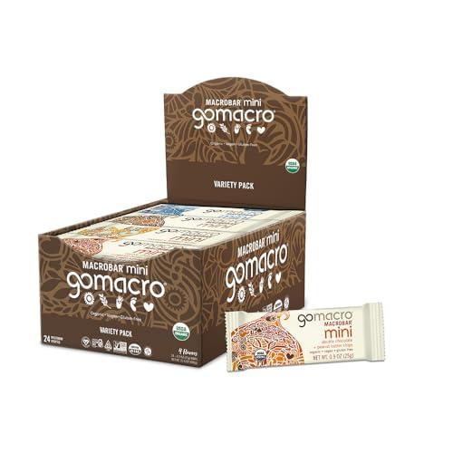 GoMacro GoMacro MacroBar Mini Organic Vegan Protein Bars - Variety Pack (0.9 Ounce Bars, 24 Count)