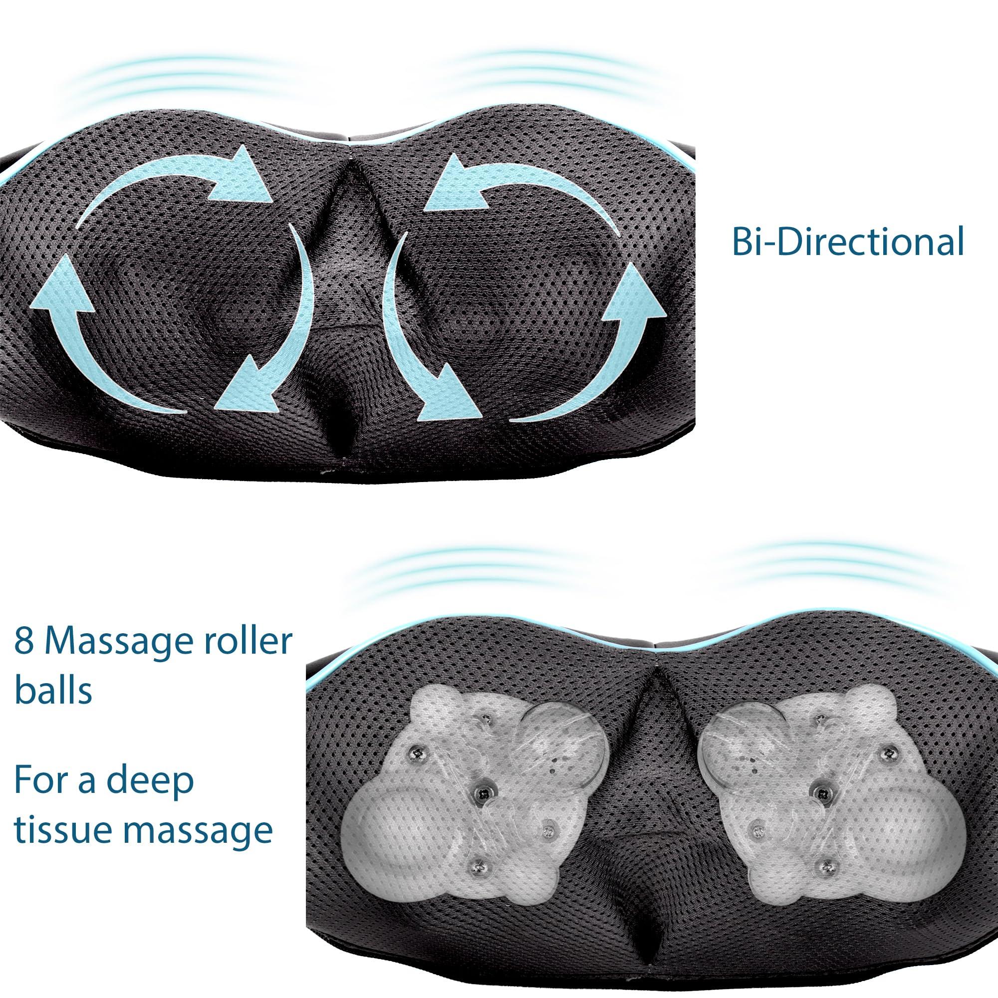InvoSpa InvoSpa Shiatsu Neck and Back Massager with Heat - Deep Kneading Pillow for Massage - Electric Full Body Massager