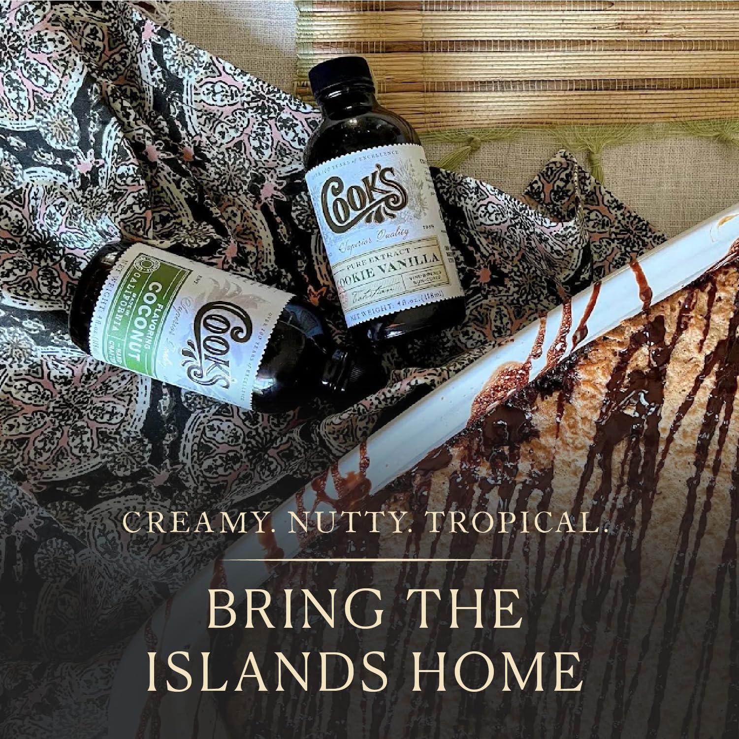 COOK\'S Cook\'s, Coconut Flavoring for Cakes, Cookies, Pastries, Ice Creams, Smoothies, 32 oz