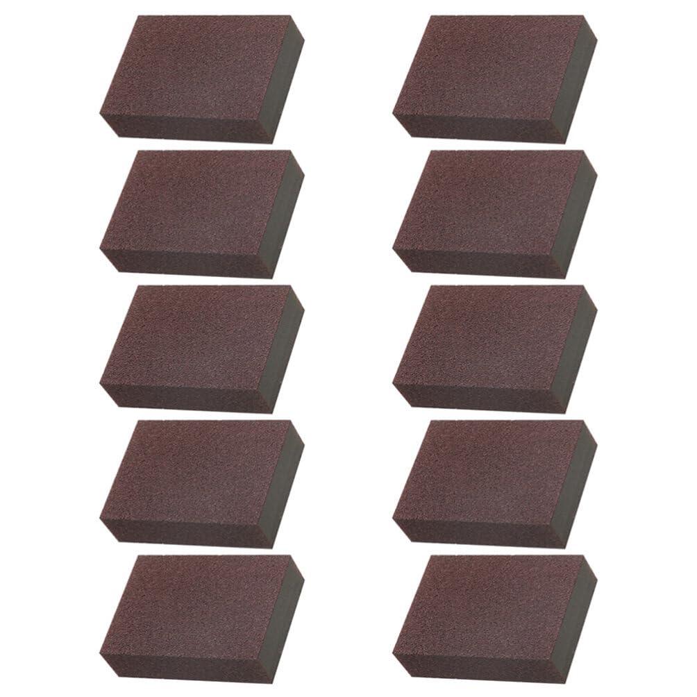 KALLORY 10pcs Dish Sponge Natural Sea Sponge Bulk Polishing Pad Cleaner Year of Cake Toppercarborundum Sponge Brush Natural Dishwasher Kitchen Dish Brown Pot