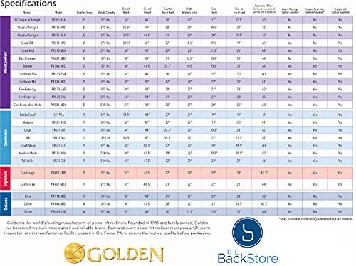 Golden Technologies Golden Technologies Comforter Series PR-531-LAR Large PR531 375 lb. Weight Capacity 3 Position Power Lift Chair Recliner - Oxford Blue Fabric