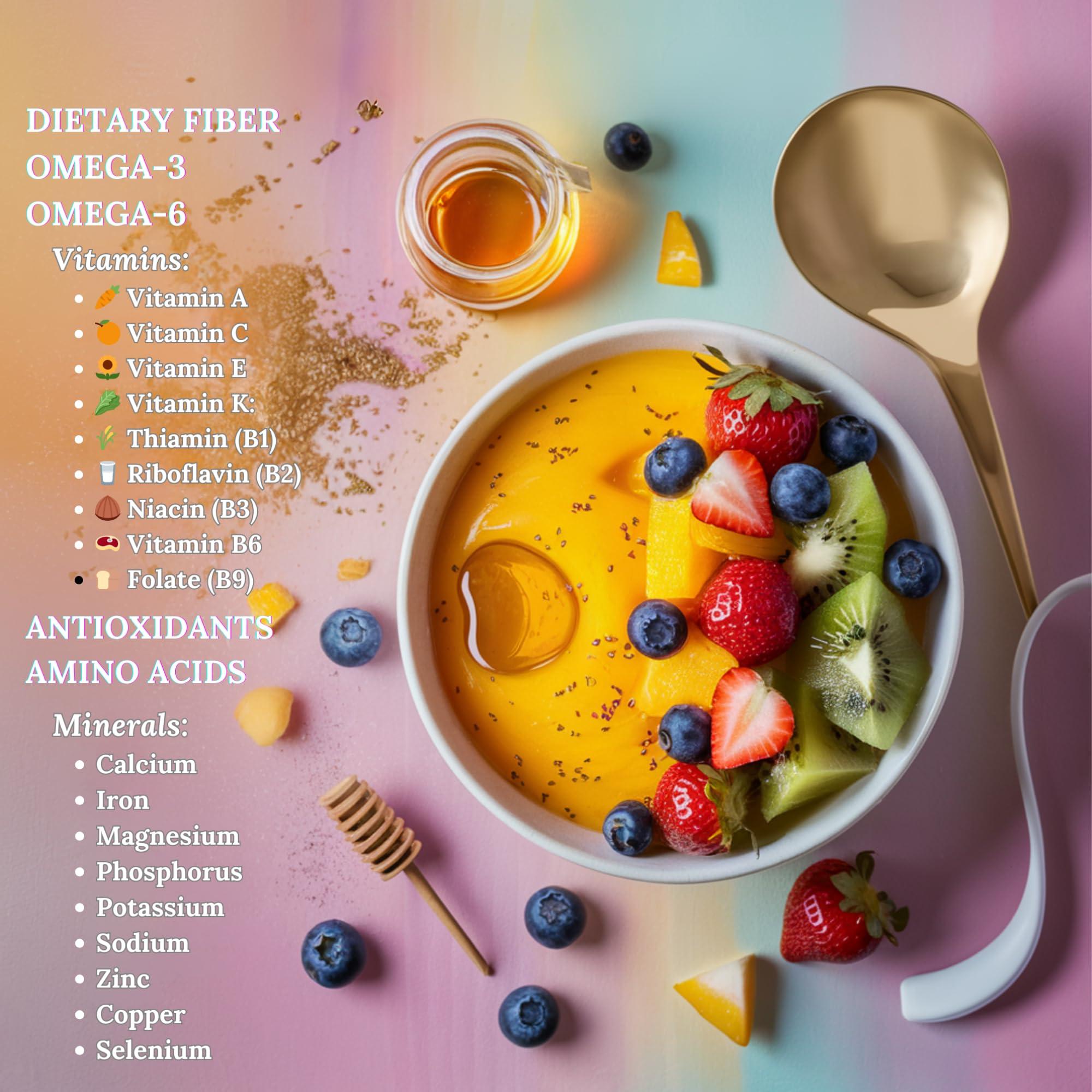 Halevit Sea Moss Gel with Ground Chia Seeds, Sea Moss Gel Organic Raw Natural Iodine Source, Omega-3, Immune & Digestive Support, Vegan Superfood, Mango Pineapple Flavor, Made in USA, 16 oz