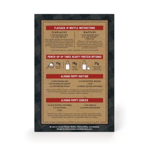 Kodiak Cakes Kodiak Power Cakes, Pancake & Waffle Mix, Almond Poppyseed, High Protein,100% Whole Grains (Pack of 1)