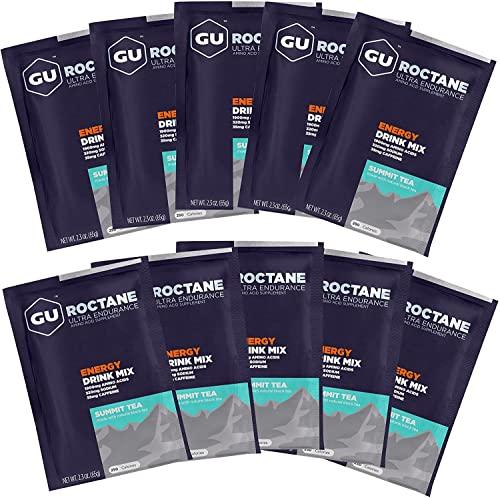 GU Energy GU Energy Roctane Ultra Endurance Energy Drink Mix, Vegan, Gluten-Free, Kosher, and Dairy-Free n-the-Go Energy for Any Workout, 10 Single-Serving Packets, Summit Tea