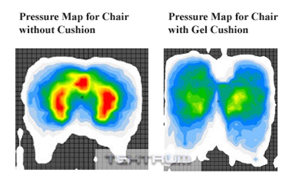 Tektrum Tektrum Thick Orthopedic Cool Gel Seat Cushion with Cooling Vents for Wheelchair, Office, Home, CarSupport for Low Back, Tailbone, Hip, Prevents Sweaty Bottom, Promotes Healthy Posture (GS1201-BLK)